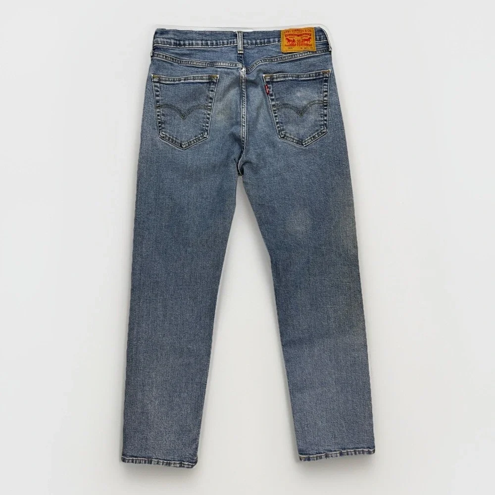Levi's 505 Mens Jeans 34X32 Blue Straight Medium Wash Denim 5 Pocket Durable - Picture 2 of 11